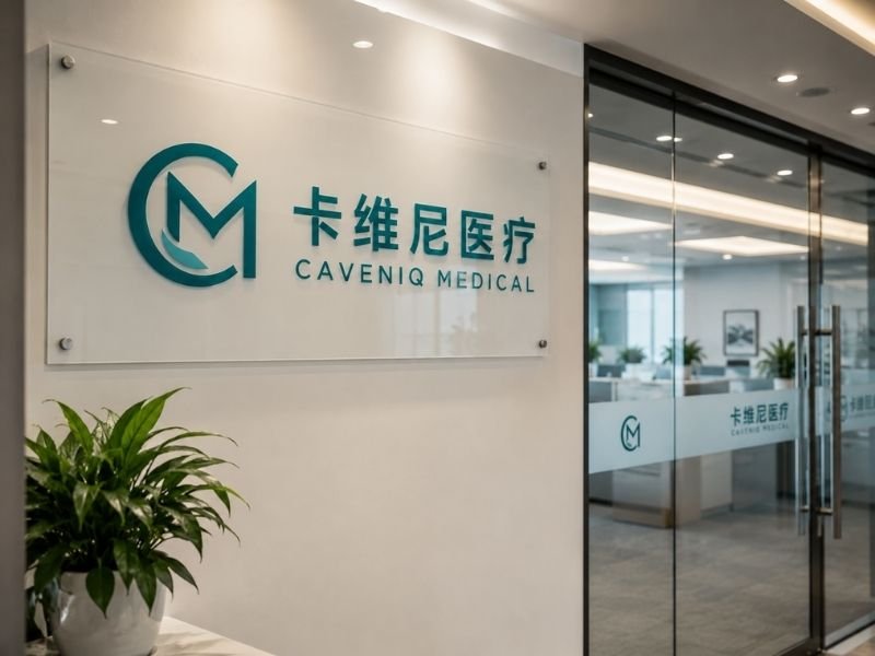 Caveniq Medical office reception area with brand logo