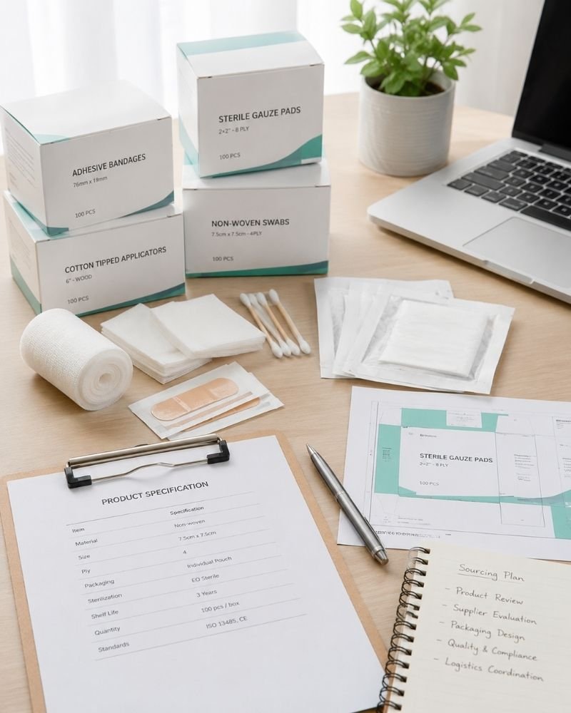 Medical supply sourcing and product planning for healthcare products